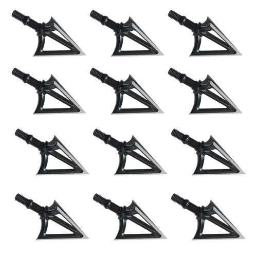 Bgary Broadheads 100 Grain Fixed Blades Archery Broadheads for Crossbow Recurve Bow and Compound Bow 12 Pcs Black