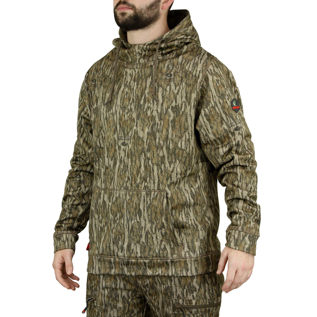 Mossy Oak Mens Camo Hunting Hoodie Performance Fleece Bottomland X-Large