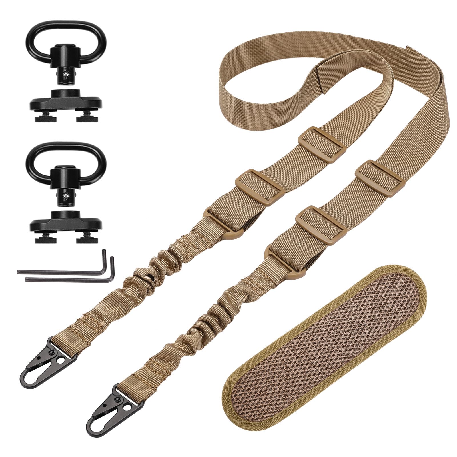 2 Point Traditional QD Sling Adjustable Extra Long Two Point Traditional QD Rifle Sling with Shoulder Pad