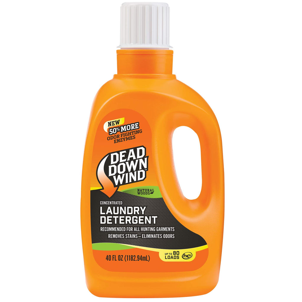 DEAD DOWN WIND Natural Woods Scented Laundry Detergent (40 Oz) – Scent Eliminating Liquid Detergent for Clothing and Gear – Durable Hunting Scent Eliminators – Advanced Hunting Gear