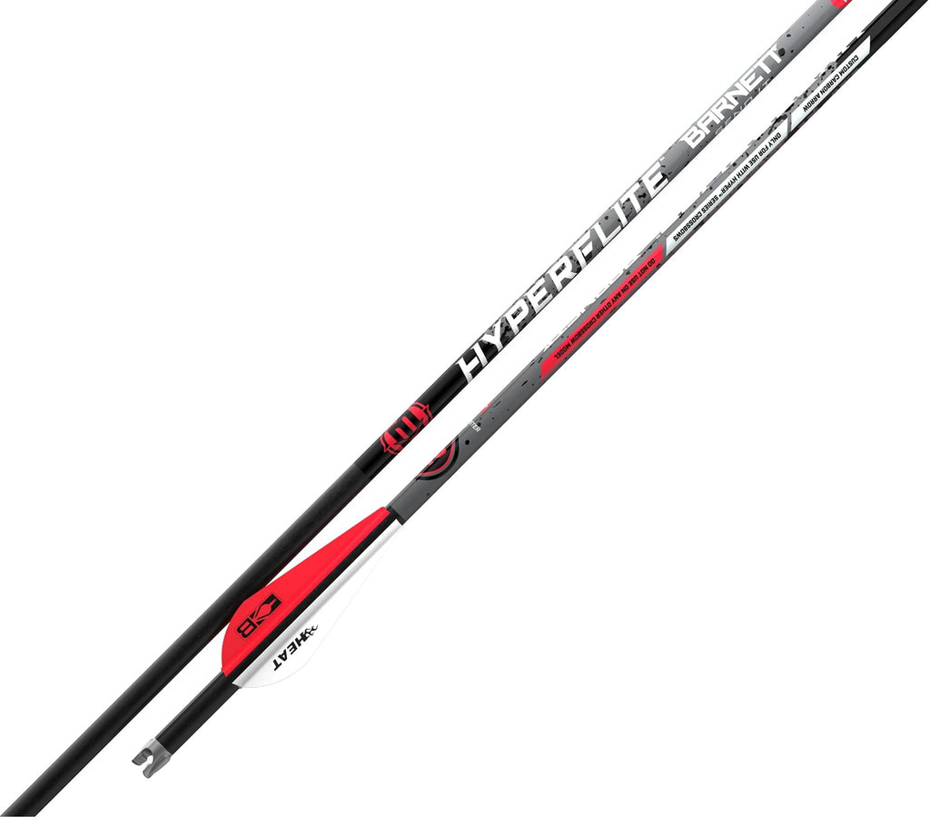 Barnett 22" Hyperflite Crossbow Arrows Precision Hunting Bolts for Barnett Hyper Series Crossbows with Red & White Heat Vanes 5-Pack